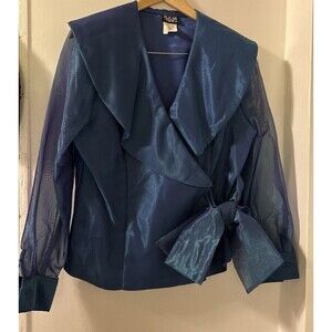 Helene Blake Evening formal wrap top Size Medium Color royal blue and purple